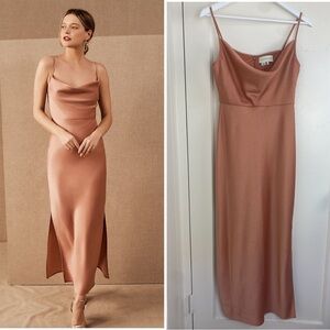 SACHIN & BABI Cali Charmeuse Satin Midi Dress in Sedona Size 6